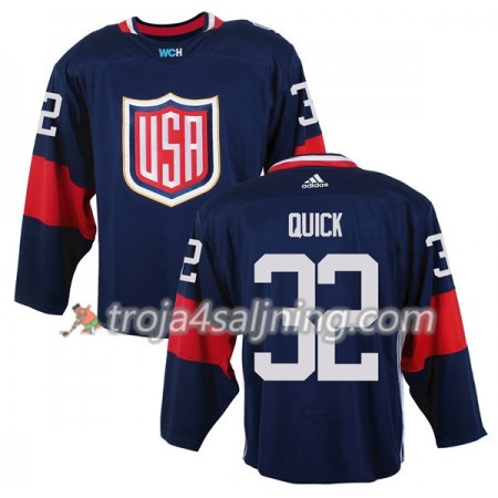 USA tröja Jonathan Quick 32 World Cup i ishockey 2016 Blå Premier - NHL Tröjor Herr USA tröja Jonathan Quick 32 World Cup i ishockey 2016 Blå Premier - NHL Tröjor Herr